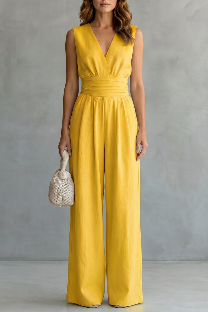 Célindève | Waist-Defining Wide-Leg Sleeveless Jumpsuit