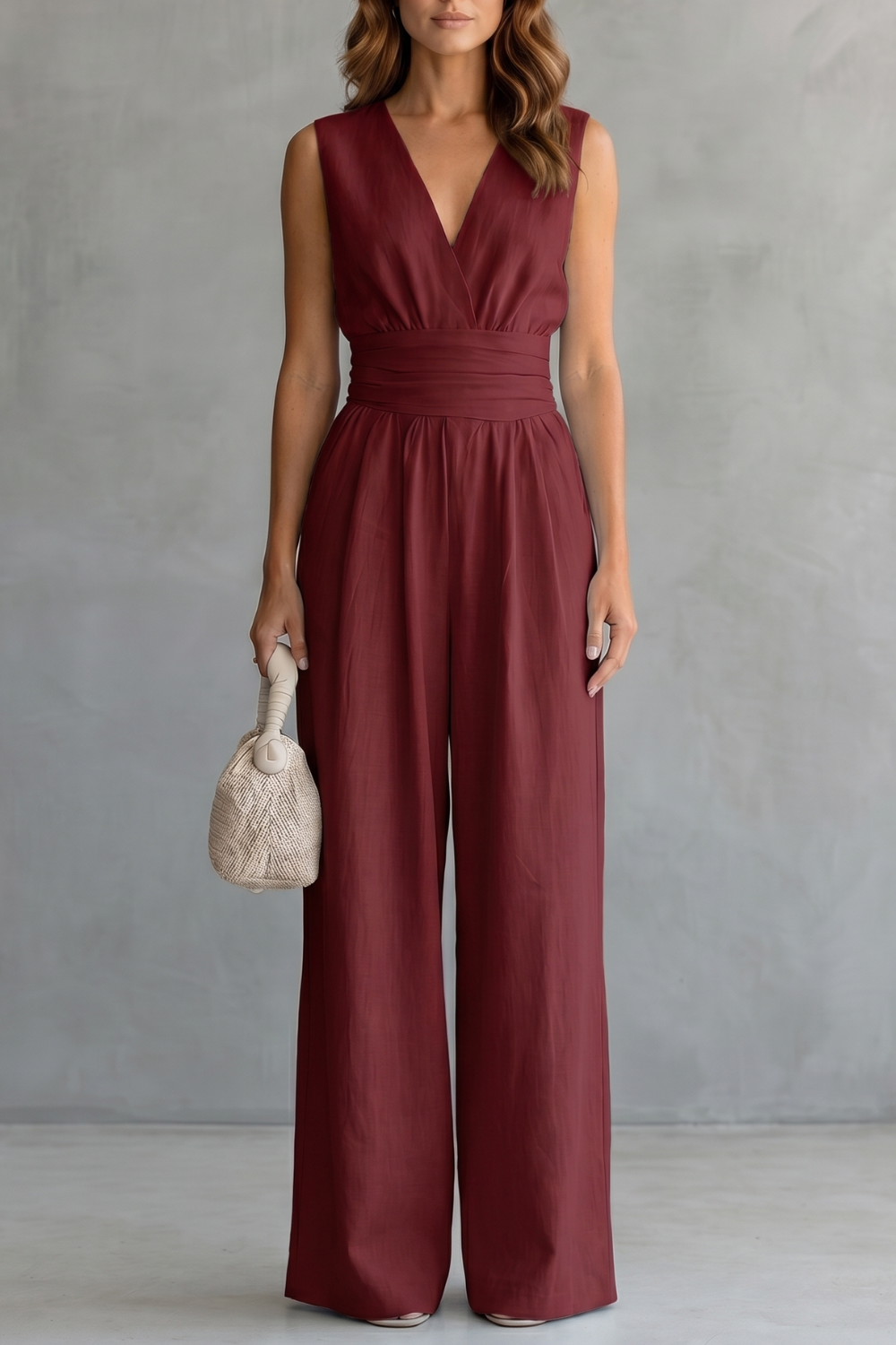 Célindève | Waist-Defining Wide-Leg Sleeveless Jumpsuit