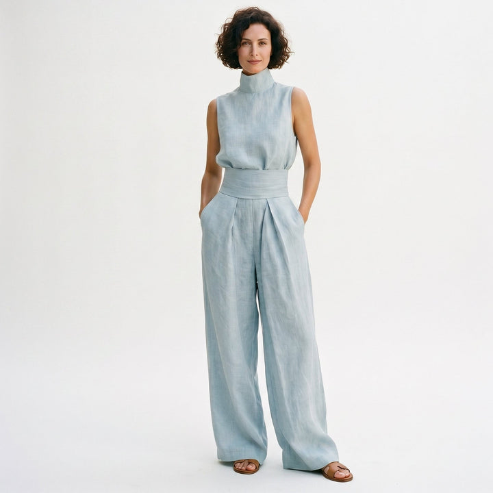 Juliette | Relaxed Minimalist Linen-Blend Blouse Set