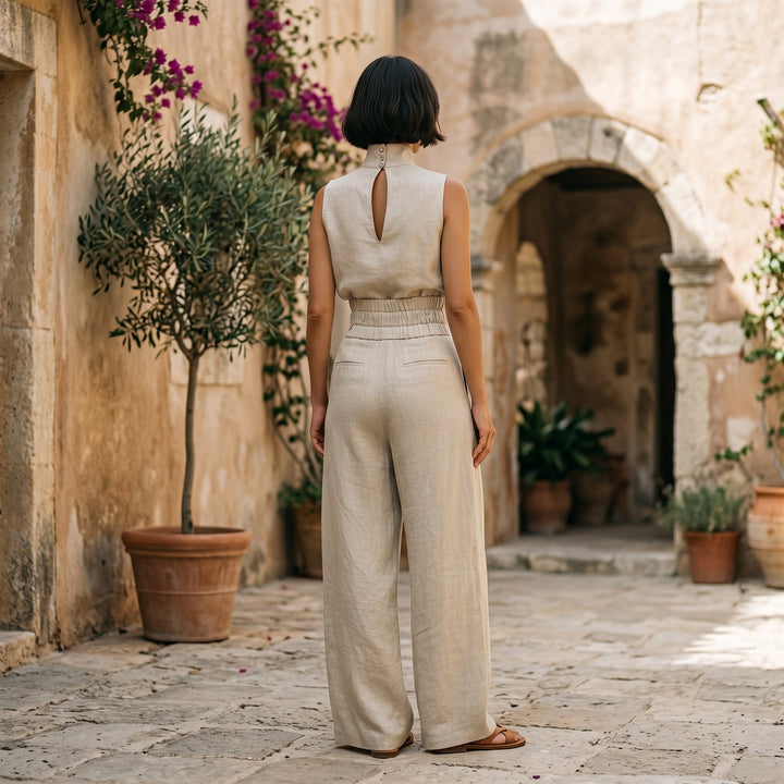 Juliette | Relaxed Minimalist Linen-Blend Blouse Set