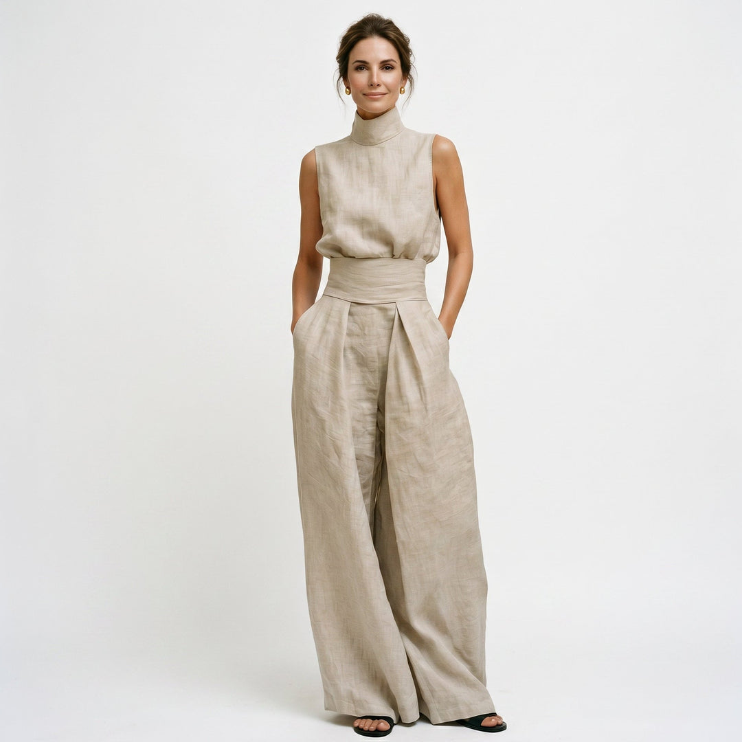 Juliette | Relaxed Minimalist Linen-Blend Blouse Set