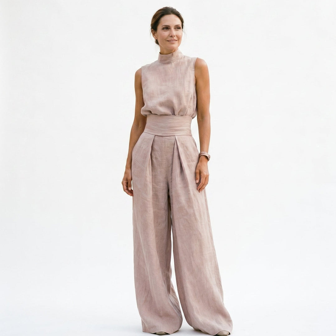 Juliette | Relaxed Minimalist Linen-Blend Blouse Set