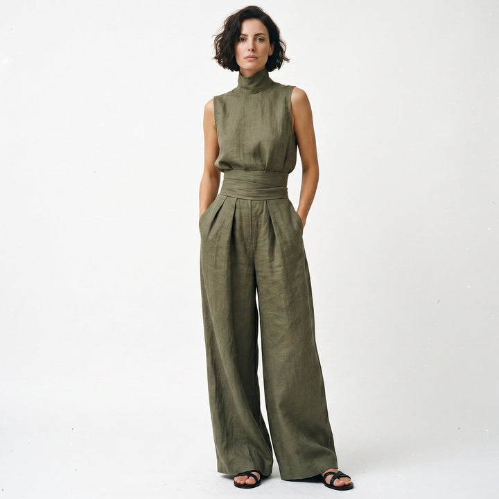 Juliette | Relaxed Minimalist Linen-Blend Blouse Set