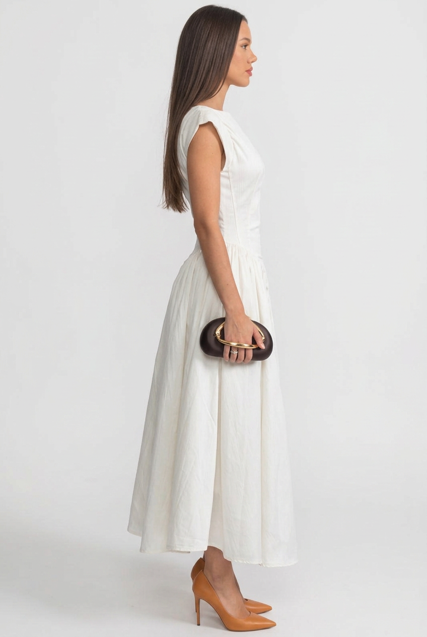 Cleo | High-Low Structured Midi Dress
