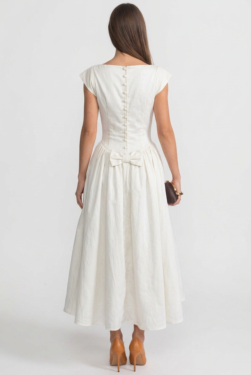 Cleo | High-Low Structured Midi Dress