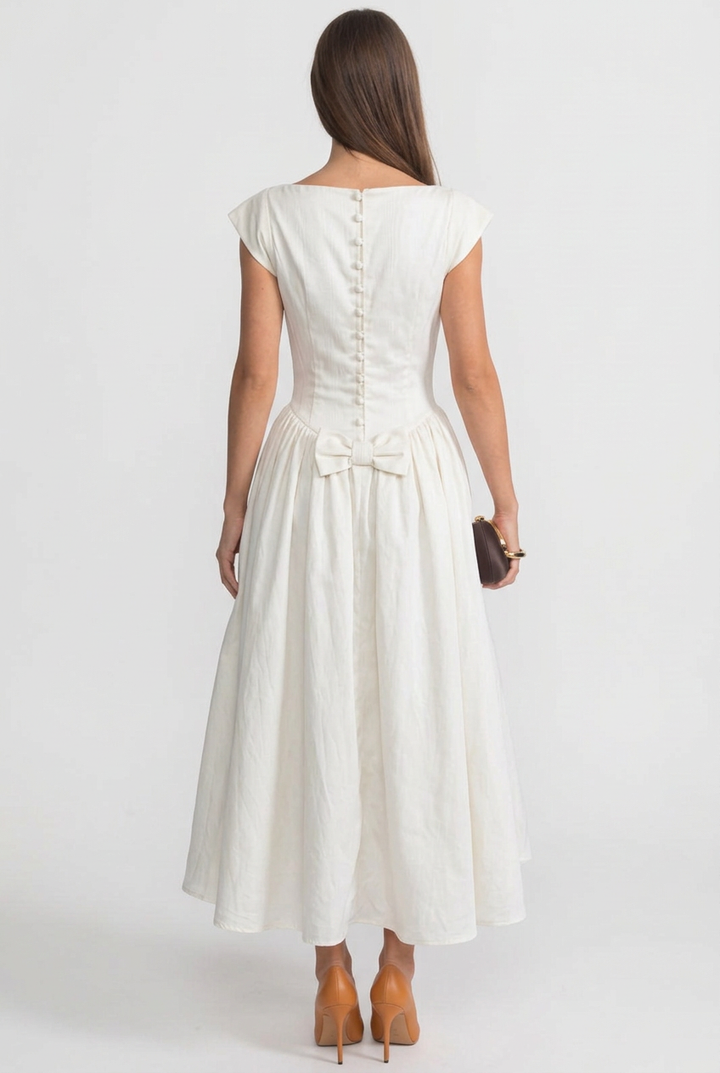 Cleo | High-Low Structured Midi Dress
