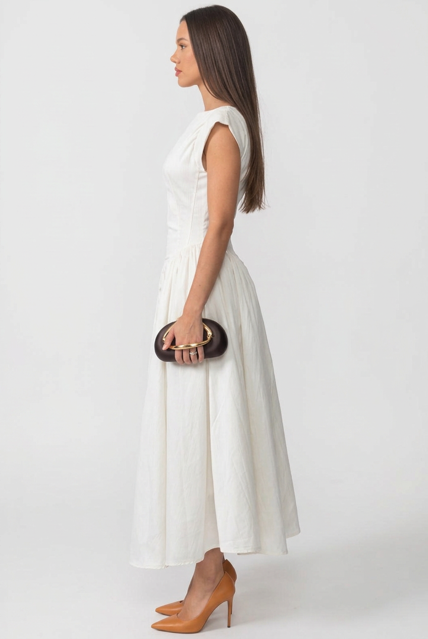 Cleo | High-Low Structured Midi Dress