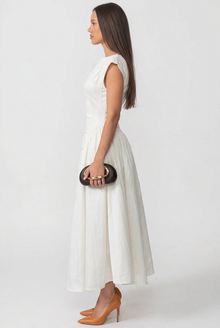 Cleo | High-Low Structured Midi Dress