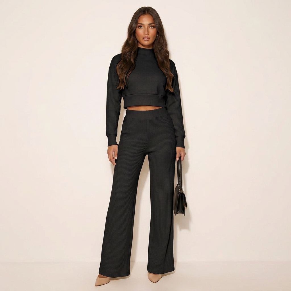 Cora | Cropped Blazer Wide-Leg Trouser Set