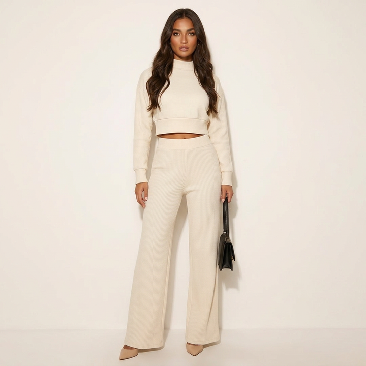 Cora | Cropped Blazer Wide-Leg Trouser Set