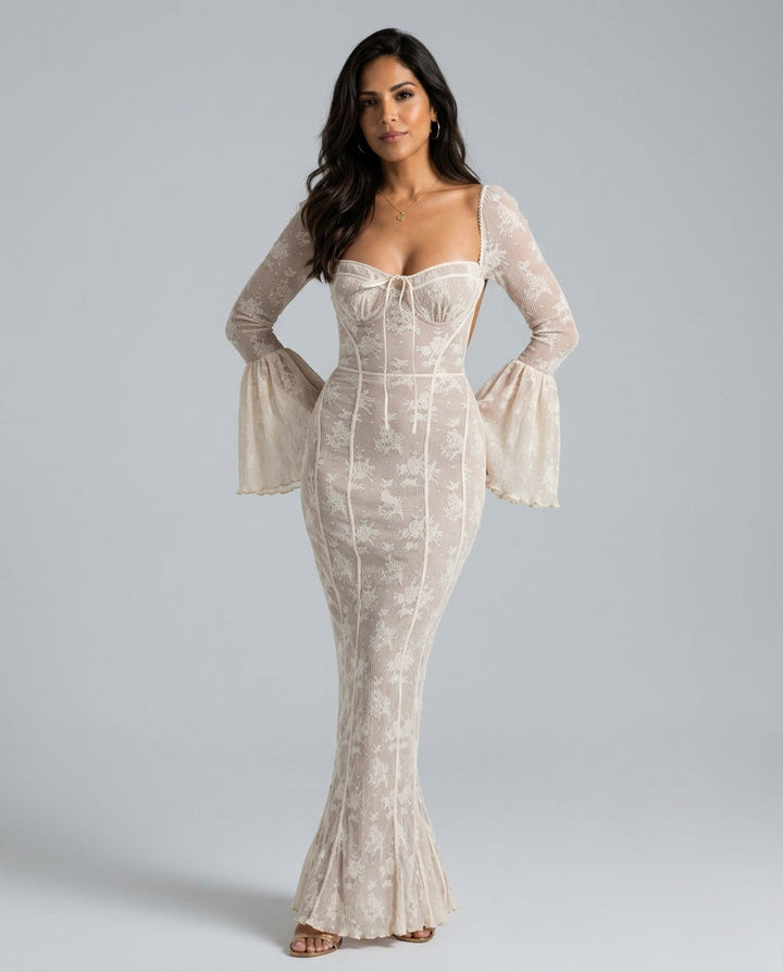 Sylvane | Lace Corset Bodice Maxi Dress