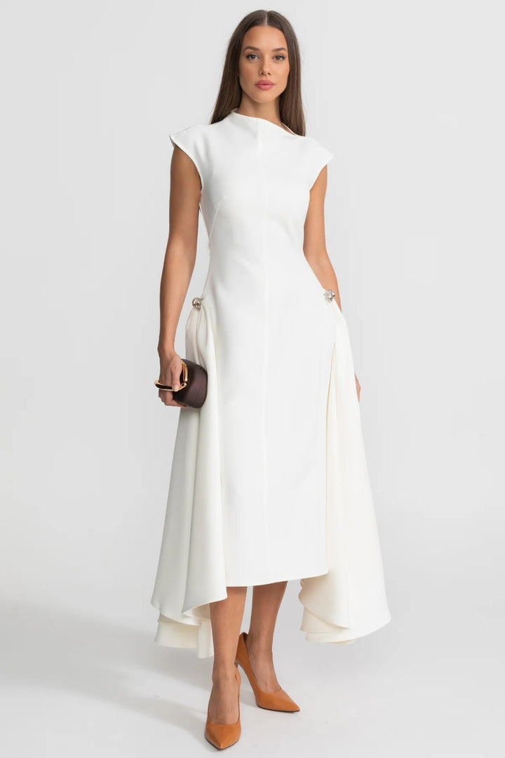 Cleo | High-Low Structured Midi Dress