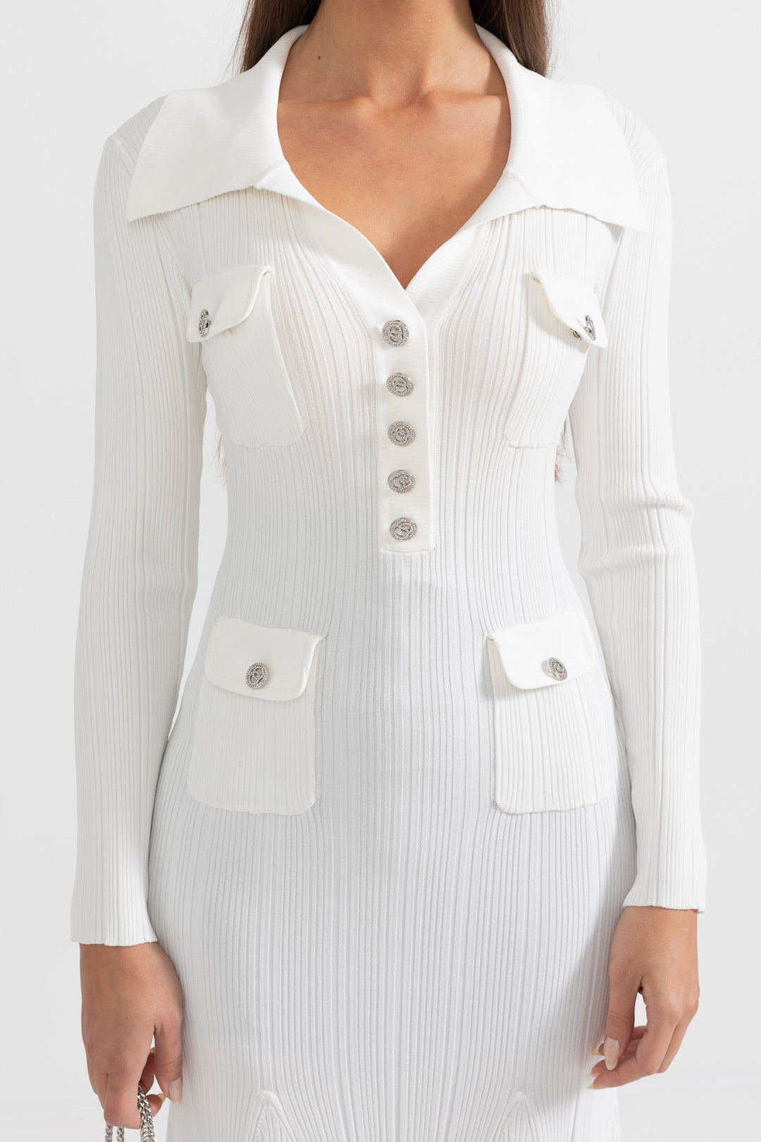 Sabine | Long Sleeve Ribbed Midi Dress