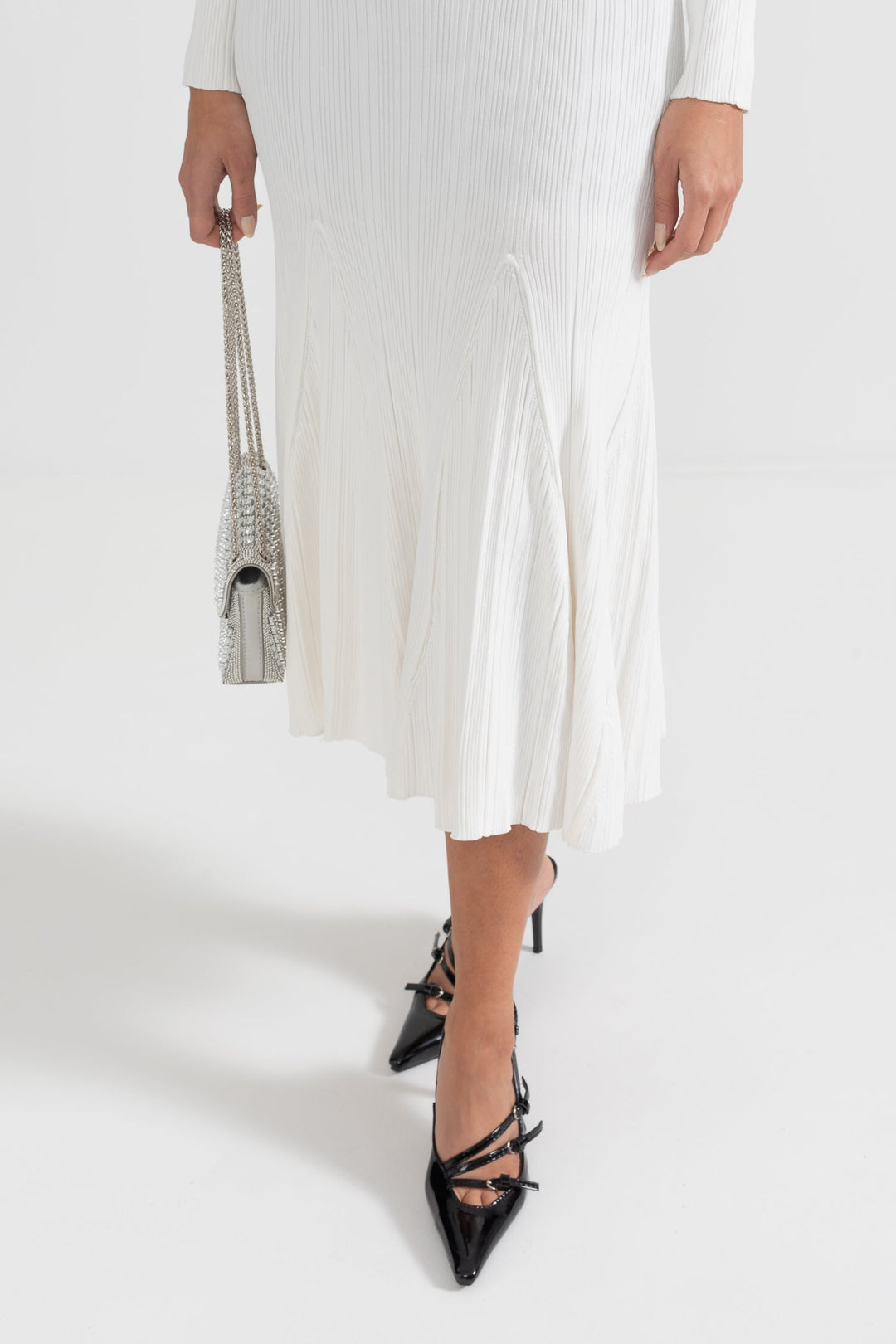 Sabine | Long Sleeve Ribbed Midi Dress