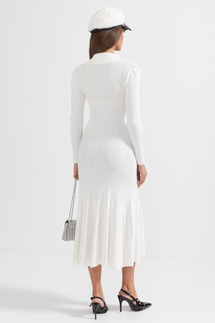 Sabine | Long Sleeve Ribbed Midi Dress