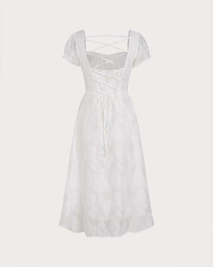 Seraphina | Square Neck Cross-Back Midi Dress