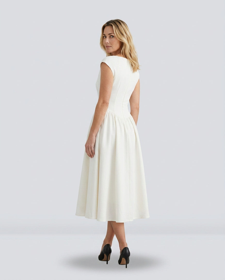 Celeste | Full-Skirt Midi Dress