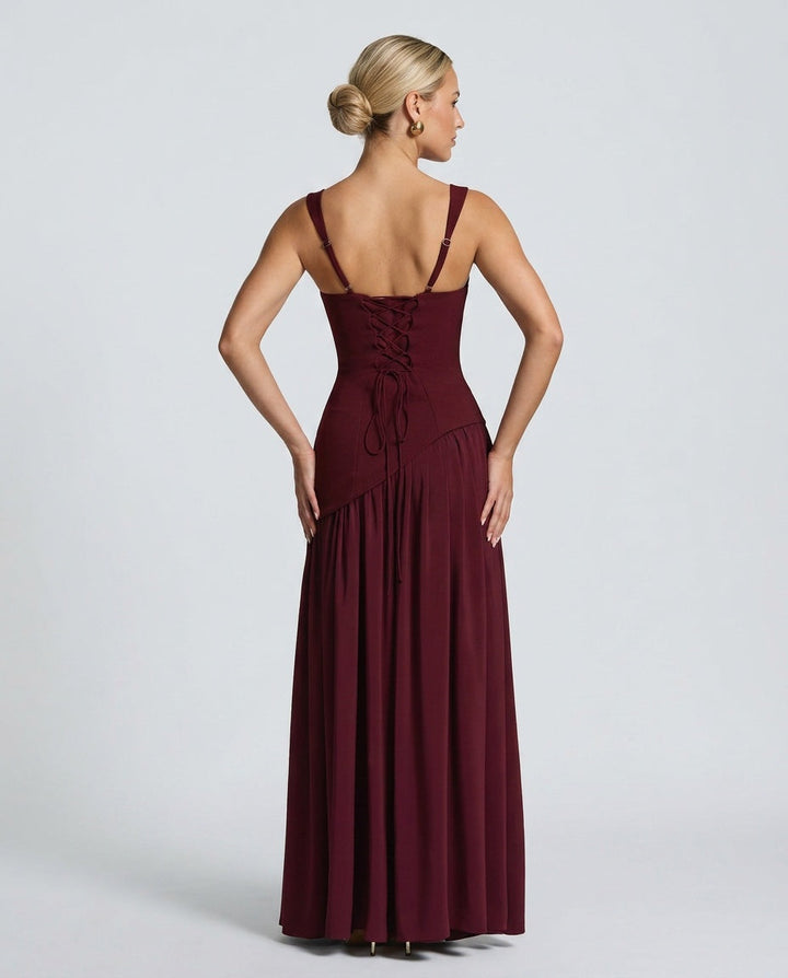 Nina | Strapless Ruched Maxi Dress