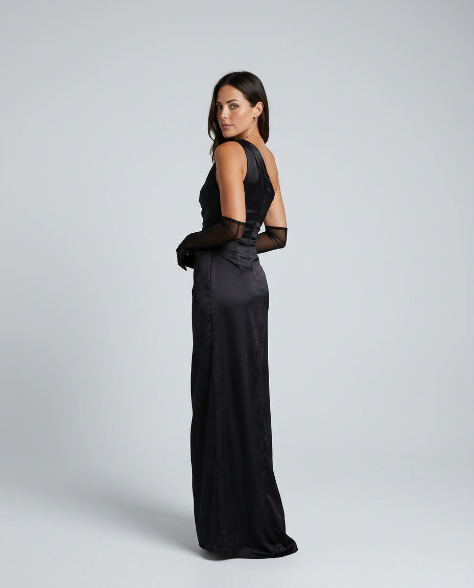 Esme | Satin-Look Evening Maxi Dress
