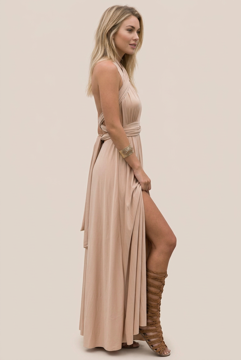 Elara | Convertible Halter Wrap Maxi Dress