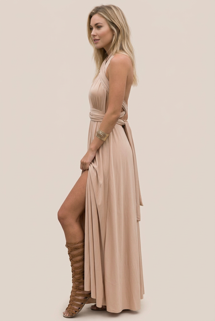 Elara | Convertible Halter Wrap Maxi Dress
