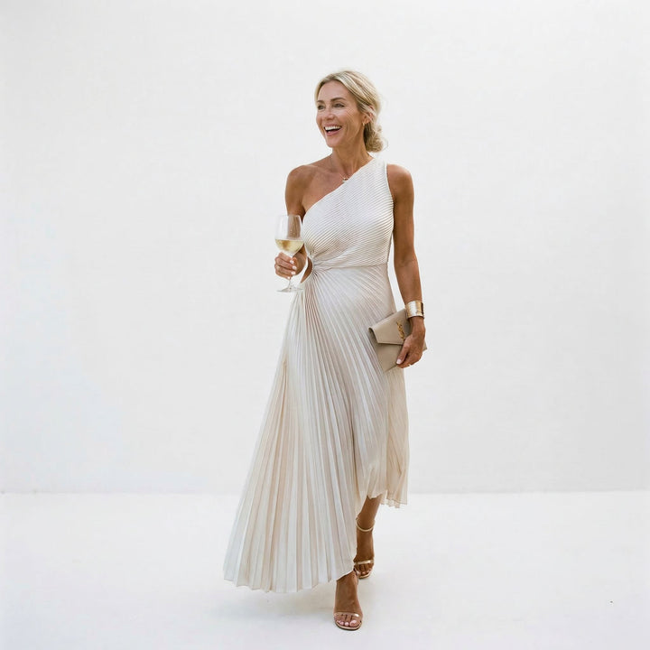 Cleo | One-Shoulder Wedding Guest Maxi Dress
