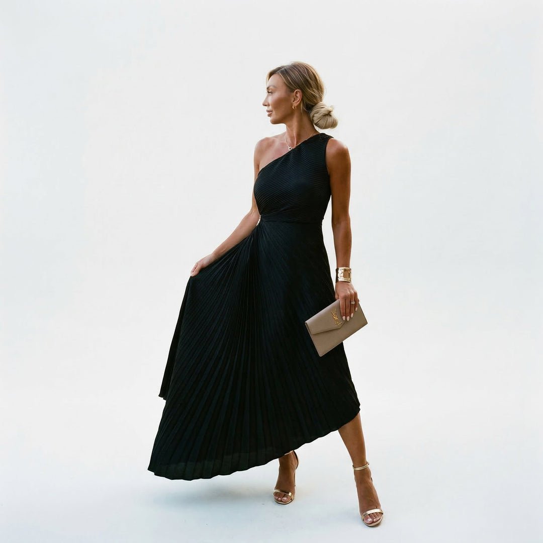 Cleo | One-Shoulder Wedding Guest Maxi Dress