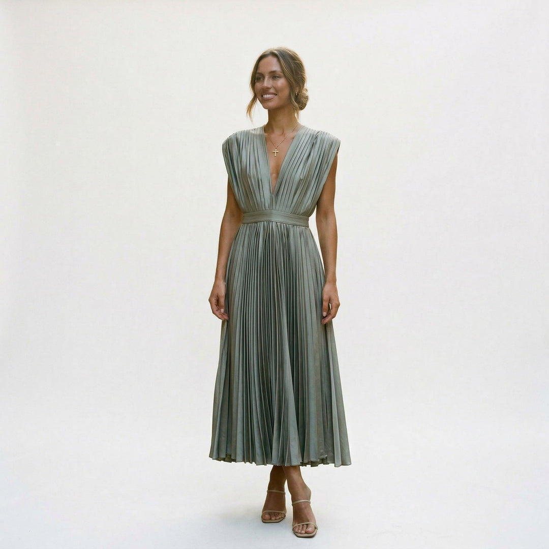 Dahlia | Pleated Maxi Dress