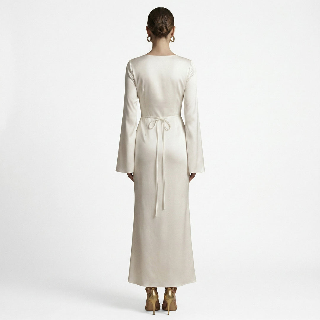 Renata | Long Sleeve Tie Waist Maxi Dress