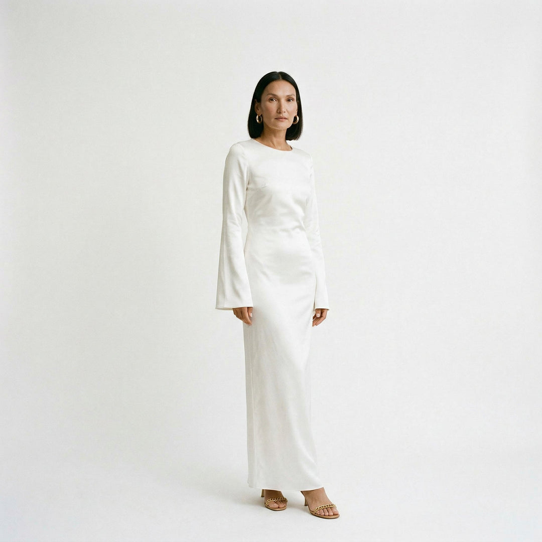 Renata | Long Sleeve Tie Waist Maxi Dress
