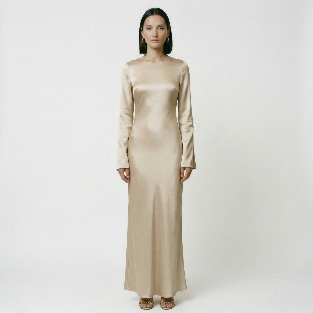Renata | Long Sleeve Tie Waist Maxi Dress