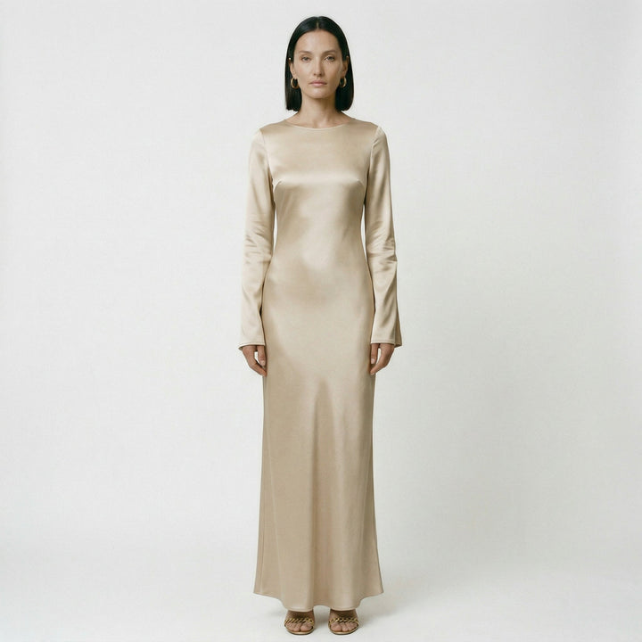 Renata | Long Sleeve Tie Waist Maxi Dress