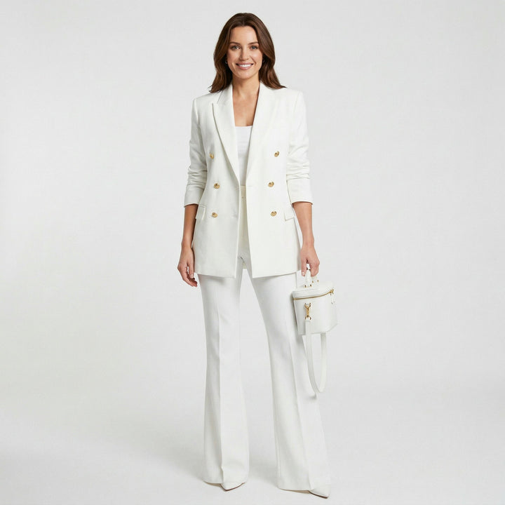 Orla | Long Jacket &amp; Flared Trousers Suit Set