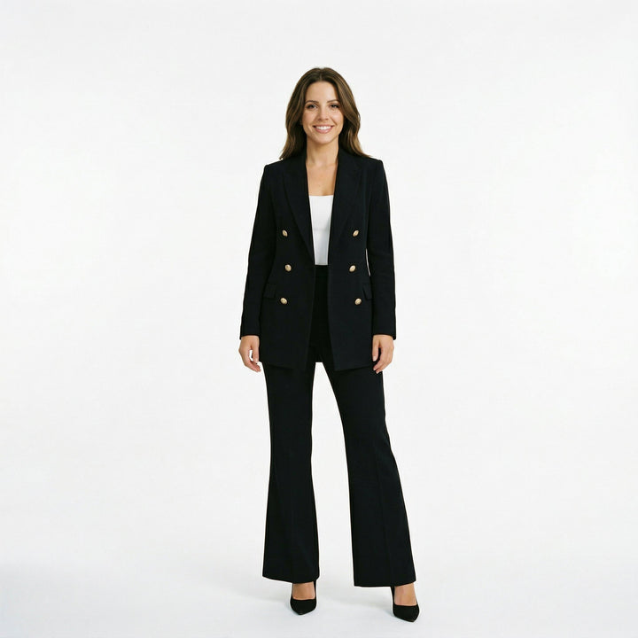 Orla | Long Jacket &amp; Flared Trousers Suit Set