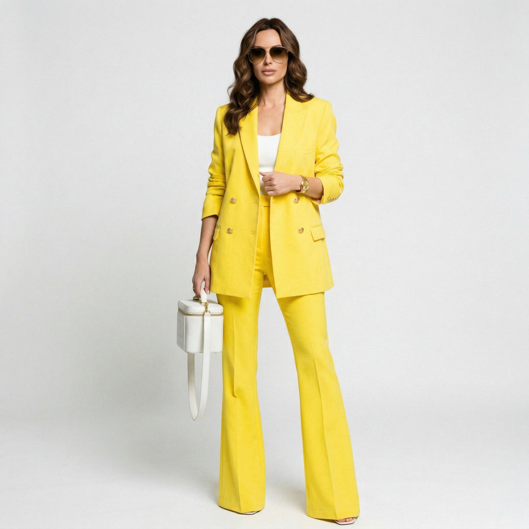Orla | Long Jacket &amp; Flared Trousers Suit Set