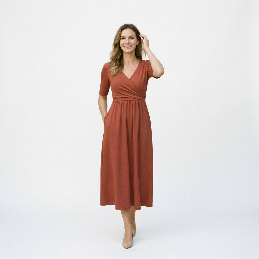 Saskia | Wrap Front Summer Midi Dress