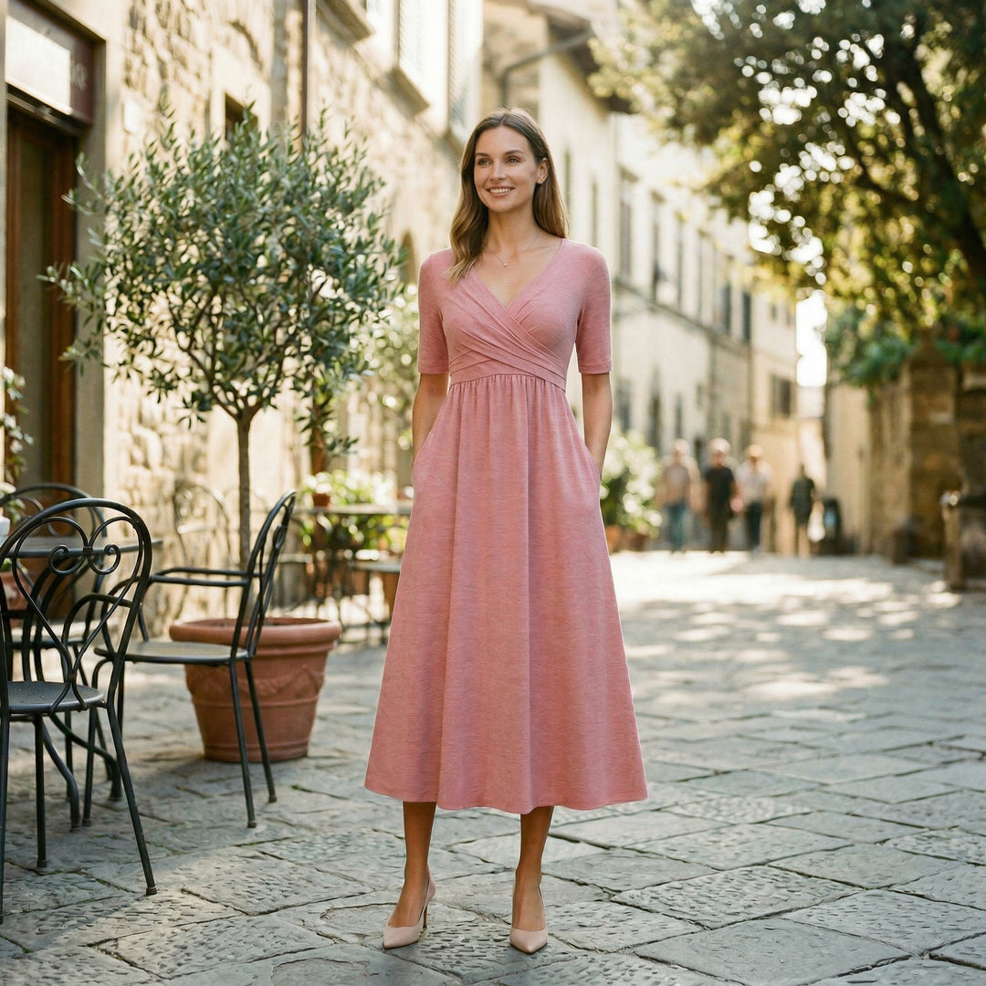 Saskia | Wrap Front Summer Midi Dress