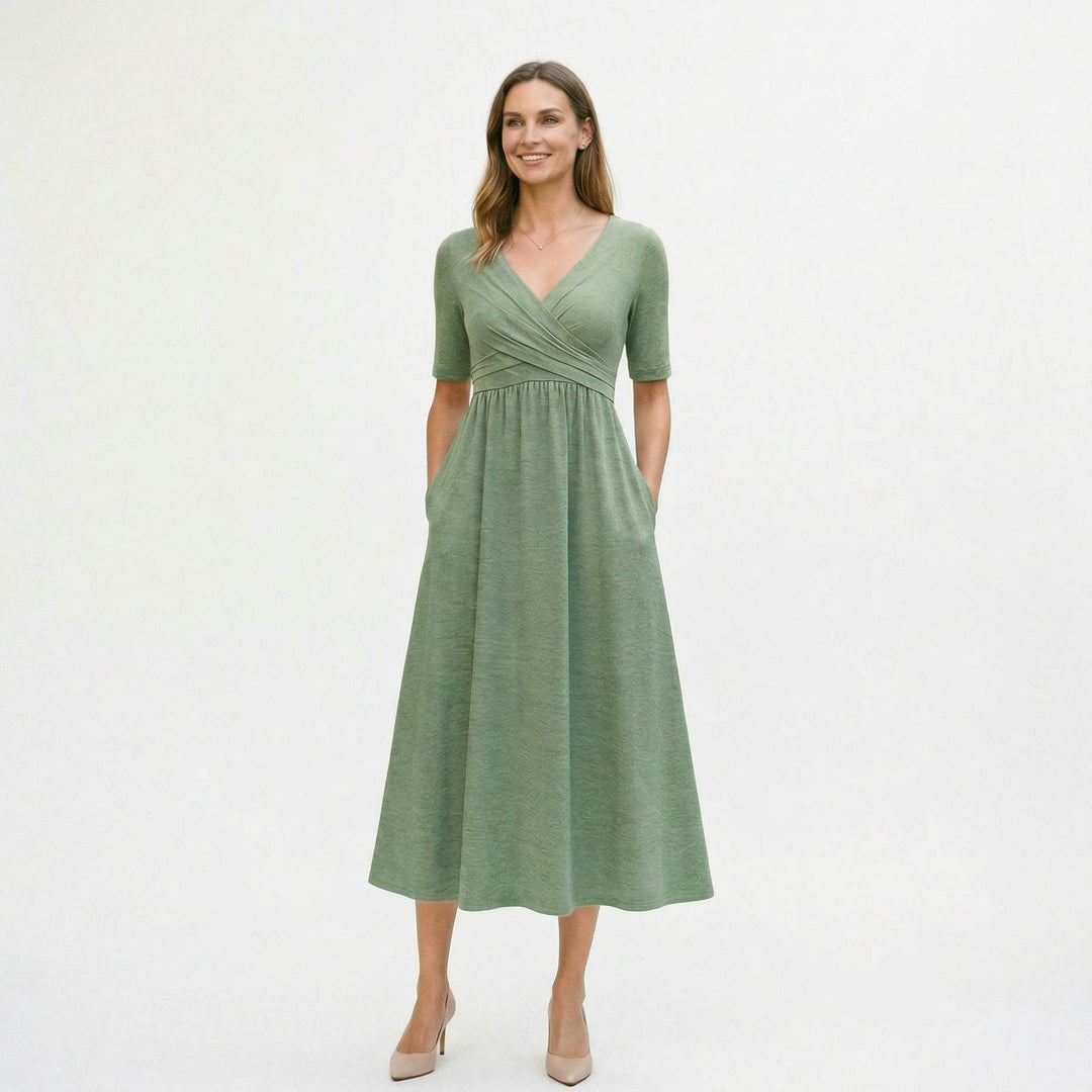 Saskia | Wrap Front Summer Midi Dress