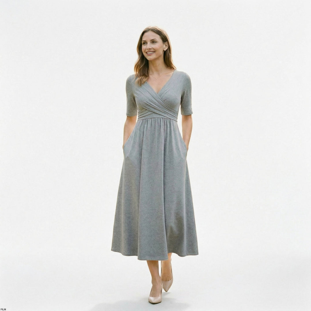 Saskia | Wrap Front Summer Midi Dress