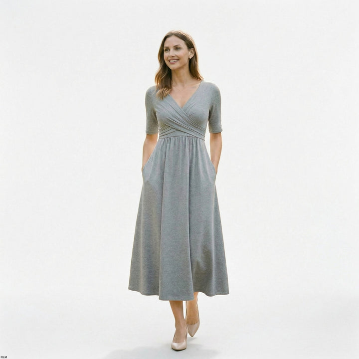 Saskia | Wrap Front Summer Midi Dress
