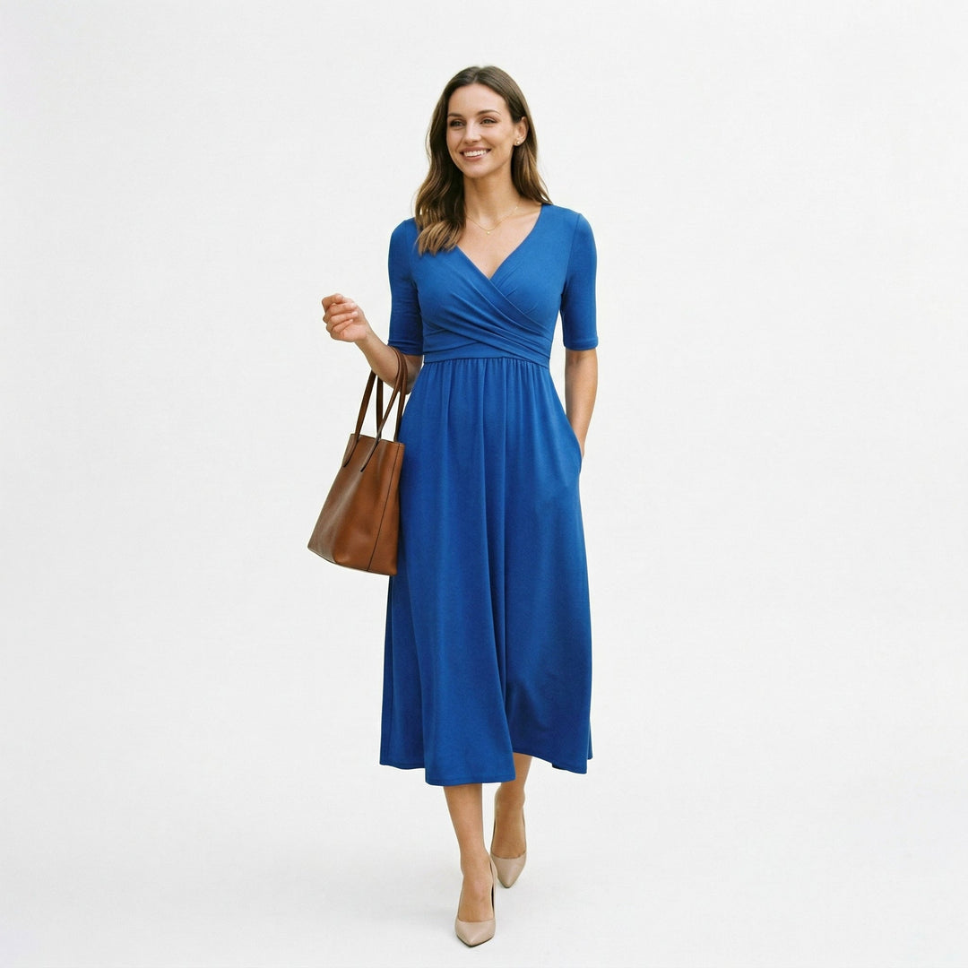 Saskia | Wrap Front Summer Midi Dress