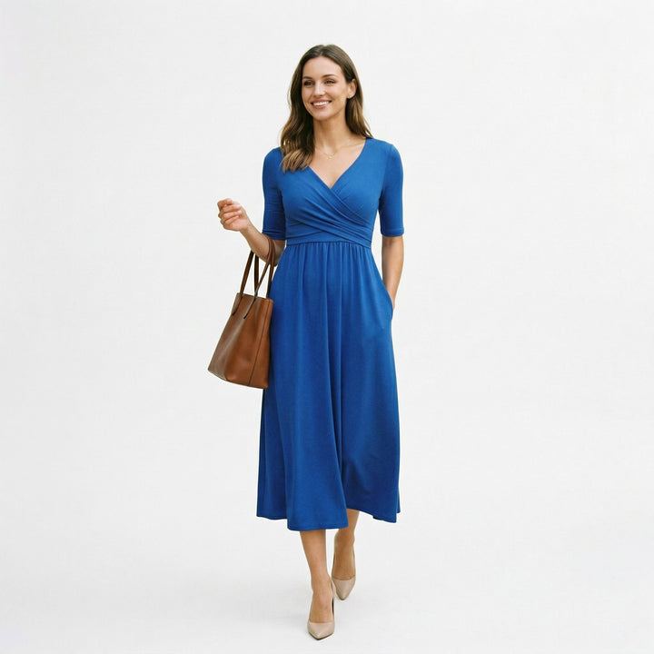 Saskia | Wrap Front Summer Midi Dress