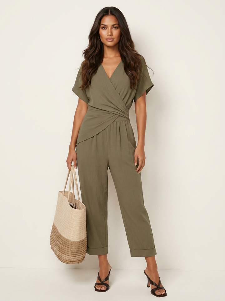 Camille | Wide-Leg Wrap Jumpsuit