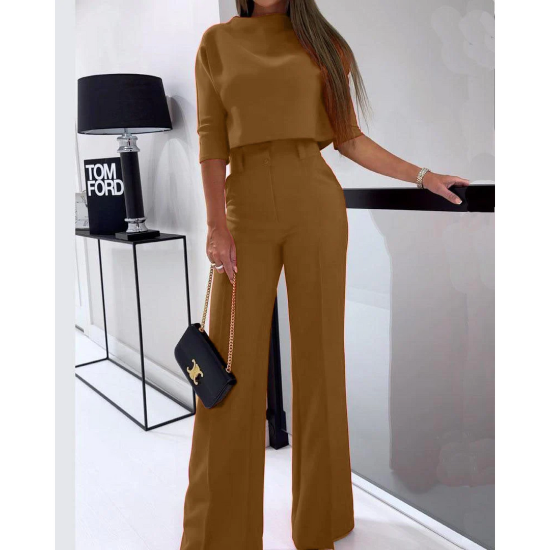 Cora | Cropped Blazer Wide-Leg Trouser Set