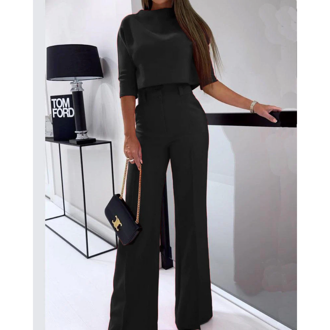 Cora | Cropped Blazer Wide-Leg Trouser Set