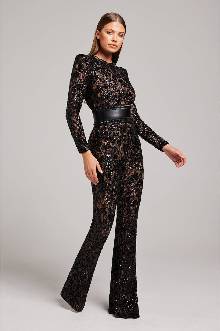 Harlow | Lace-Trim Sleeveless Jumpsuit