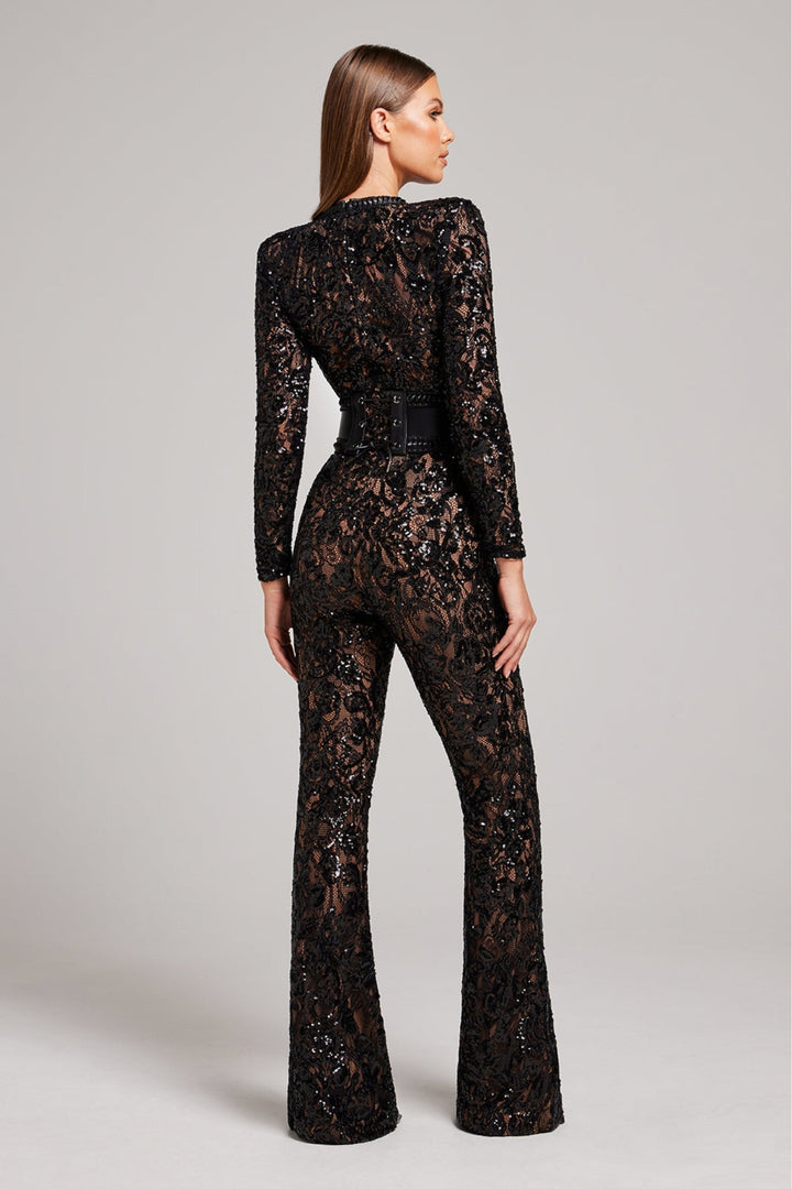 Harlow | Lace-Trim Sleeveless Jumpsuit