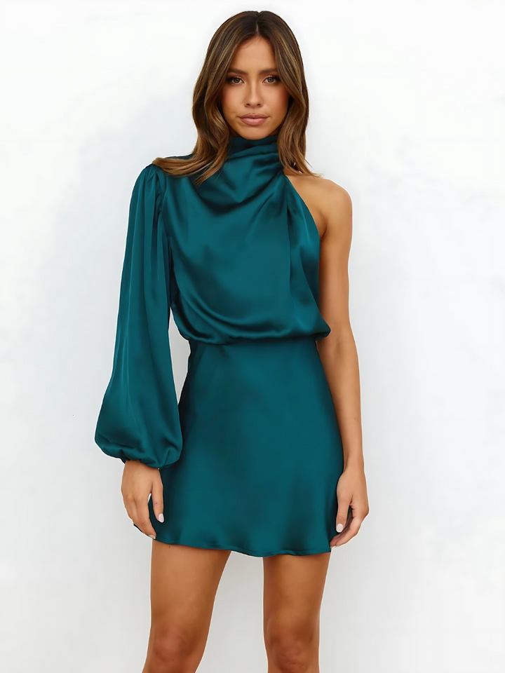Eline | One-Shoulder Satin Mini Dress