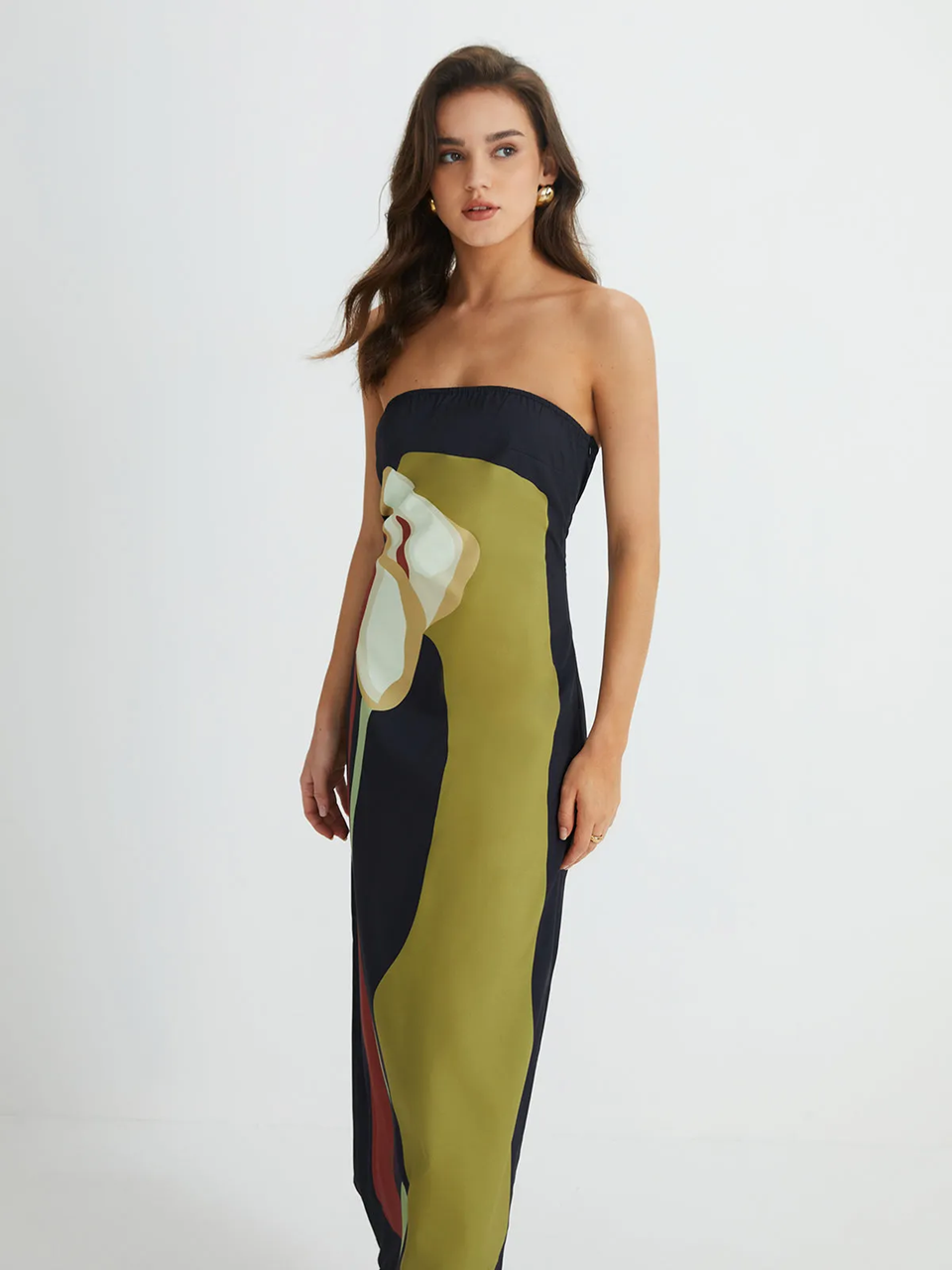 Calla | Strapless Printed Maxi Dress