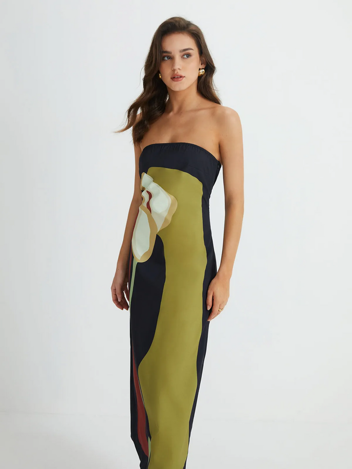 Calla | Strapless Printed Maxi Dress
